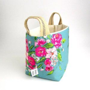 Teal Floral Bag for storage and decor